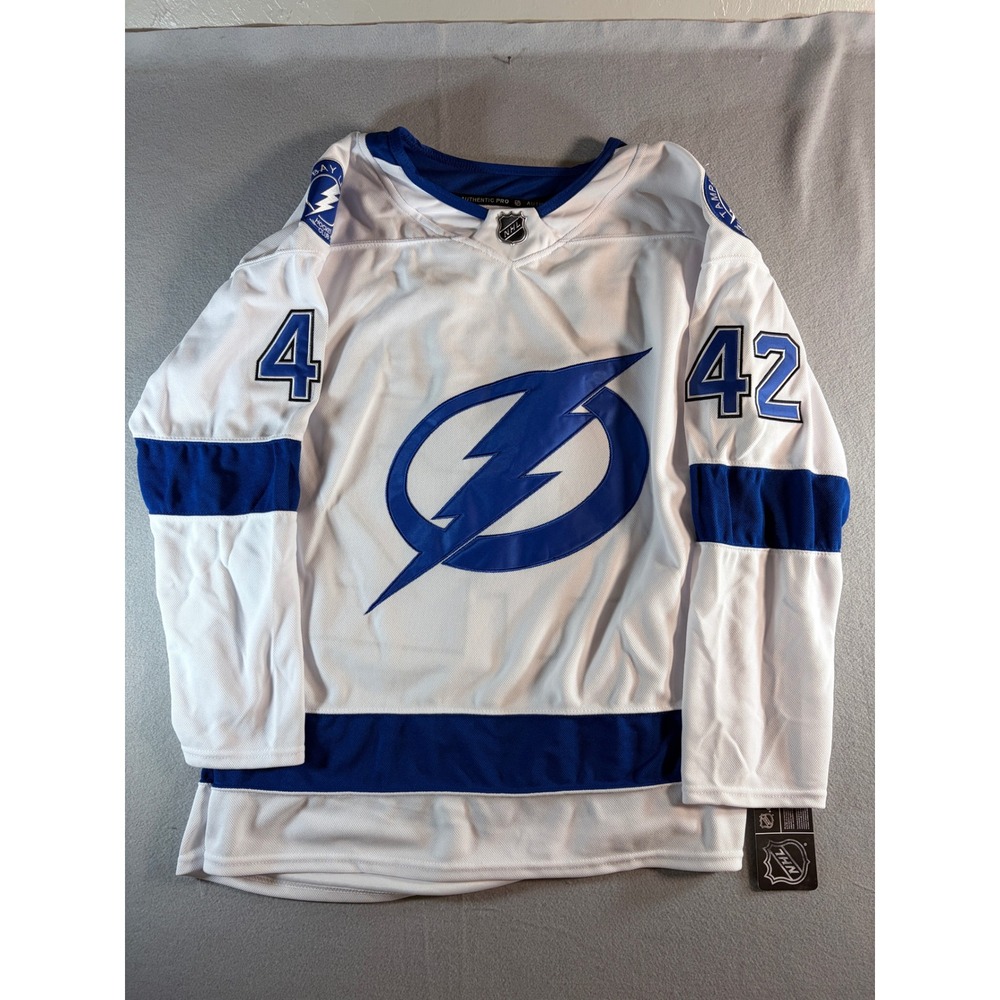 Fanatics Tampa Bay Lightning Douglas 42 Authentic Pro NHL Hockey Jersey Mens 52